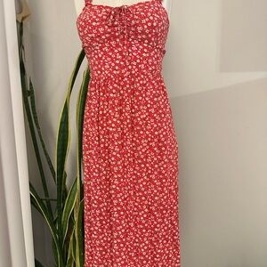 AUW Red and White Spaghetti Strap Sundress Twee